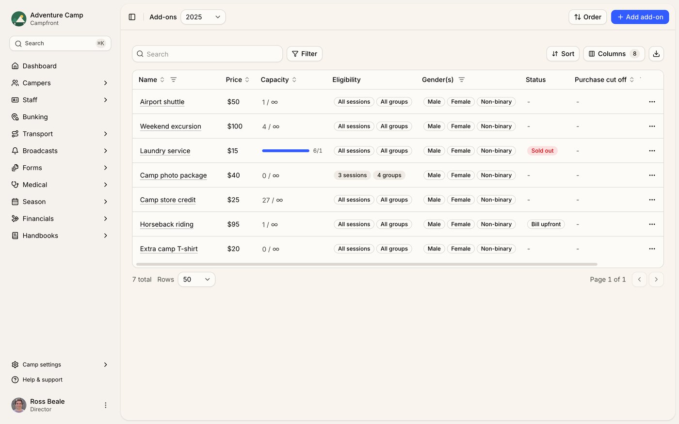 Managing add-ons