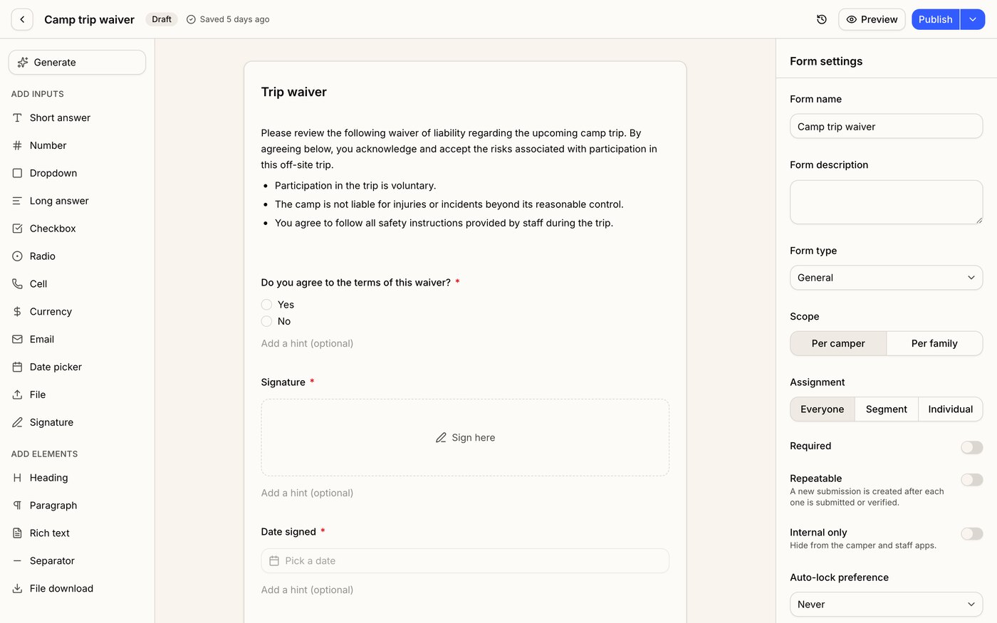 Setting up your forms