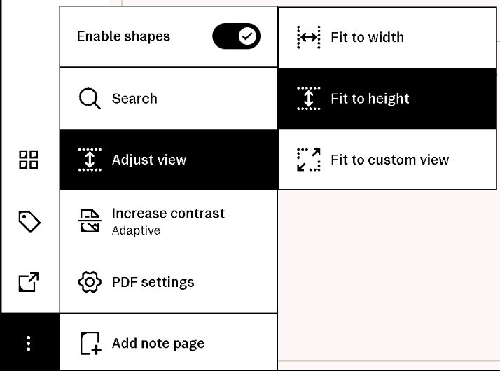 Adjust view set to Fit to height, the choice for a Move-layout planner on a Paper Pro